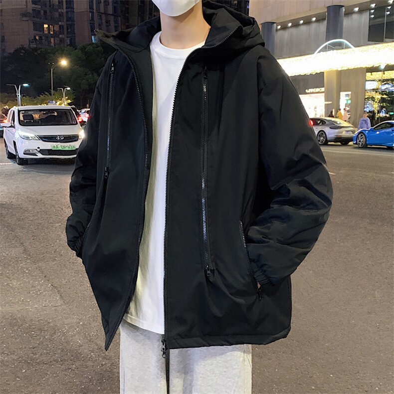 冬装潮牌连帽加棉冲锋衣港风加厚棉衣外套加厚保暖男装JK2810P85,男装棉衣,电商A086