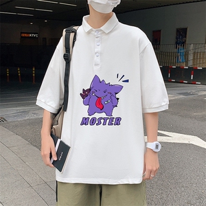 PL57087-P35翻领短袖polo衫男大码胖子半袖t恤男有领保罗衫模特