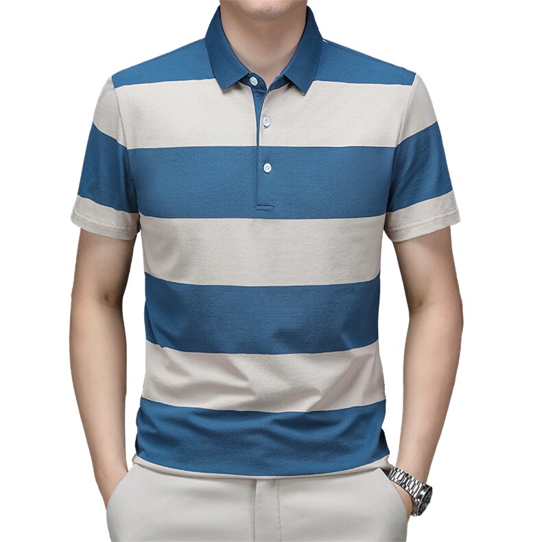 夏季polo衫短袖中年时尚商务休闲翻领半袖宽松男士上衣HMQ360-P63,男装Polo衫,星座1105-3