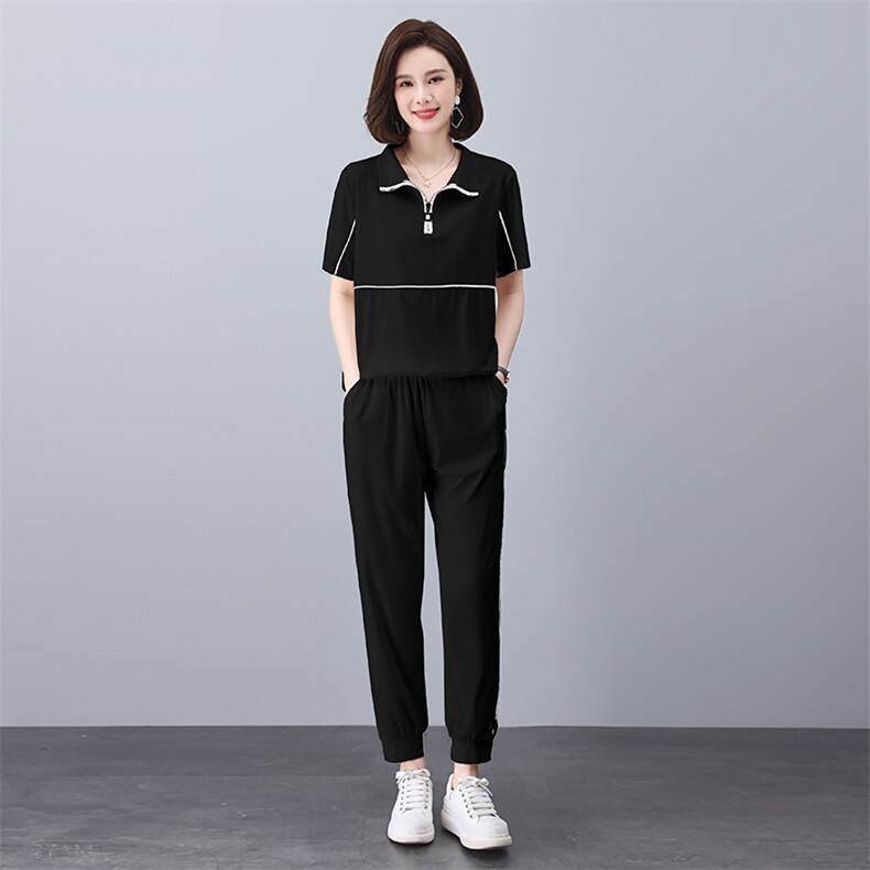 2025春装新款女装显瘦洋气减龄中年妈妈休闲运动卫衣年轻套装春秋,女装套装/套裙,凝聚力