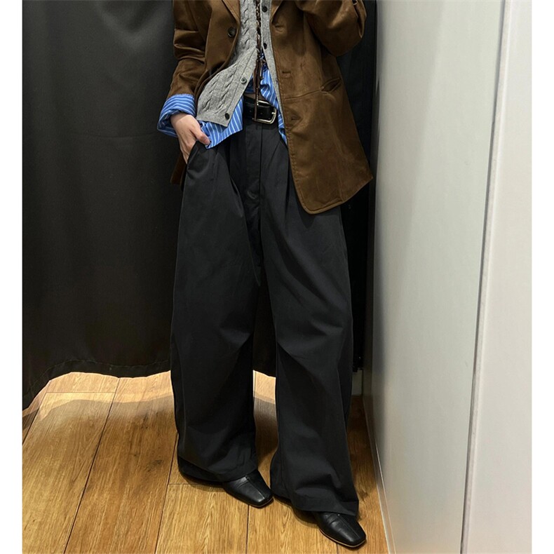 前分褶宽腿凉感西裤XZ610A-1-YKX003-P58,男装西裤,星座610A-1
