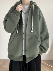 600克麂皮绒重磅加绒加厚外套开衫拉链连帽卫衣B219A-LK001-P50，女装短外套，电商B219A