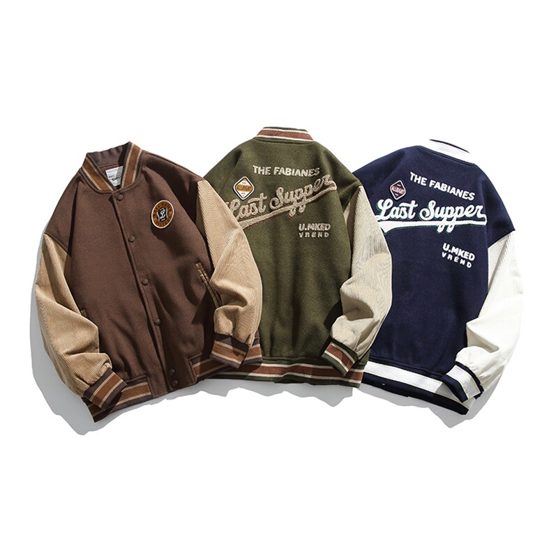 外27-2GANYOU日系灯芯绒拼接袖数据款棒球服JK17-P145,男装夹克,新杭派外27-2