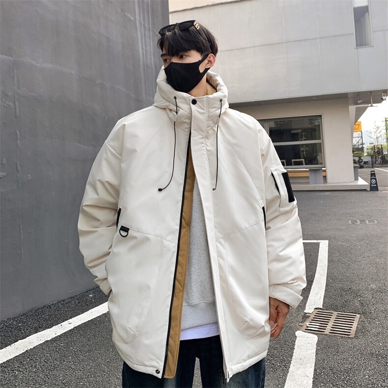 冬季男女登山服白鸭绒连帽纯色工装羽绒服外套A406Y93650P235,男装羽绒服,星座309（原A406）