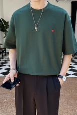 直播店主风夏纯色百搭爱心T恤短袖社会小伙A236-23367-P50，男装T恤，电商A236