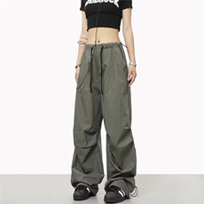 现货美式阔腿伞兵工装裤男女宽松复古休闲裤WLG8433-P40，男装休闲裤，星座1008