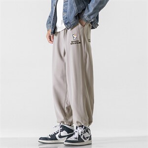 日系2023秋冬款个性后开叉宽松束脚运动休闲潮牌裤子2111-P45控69,男装休闲裤,星座914-3