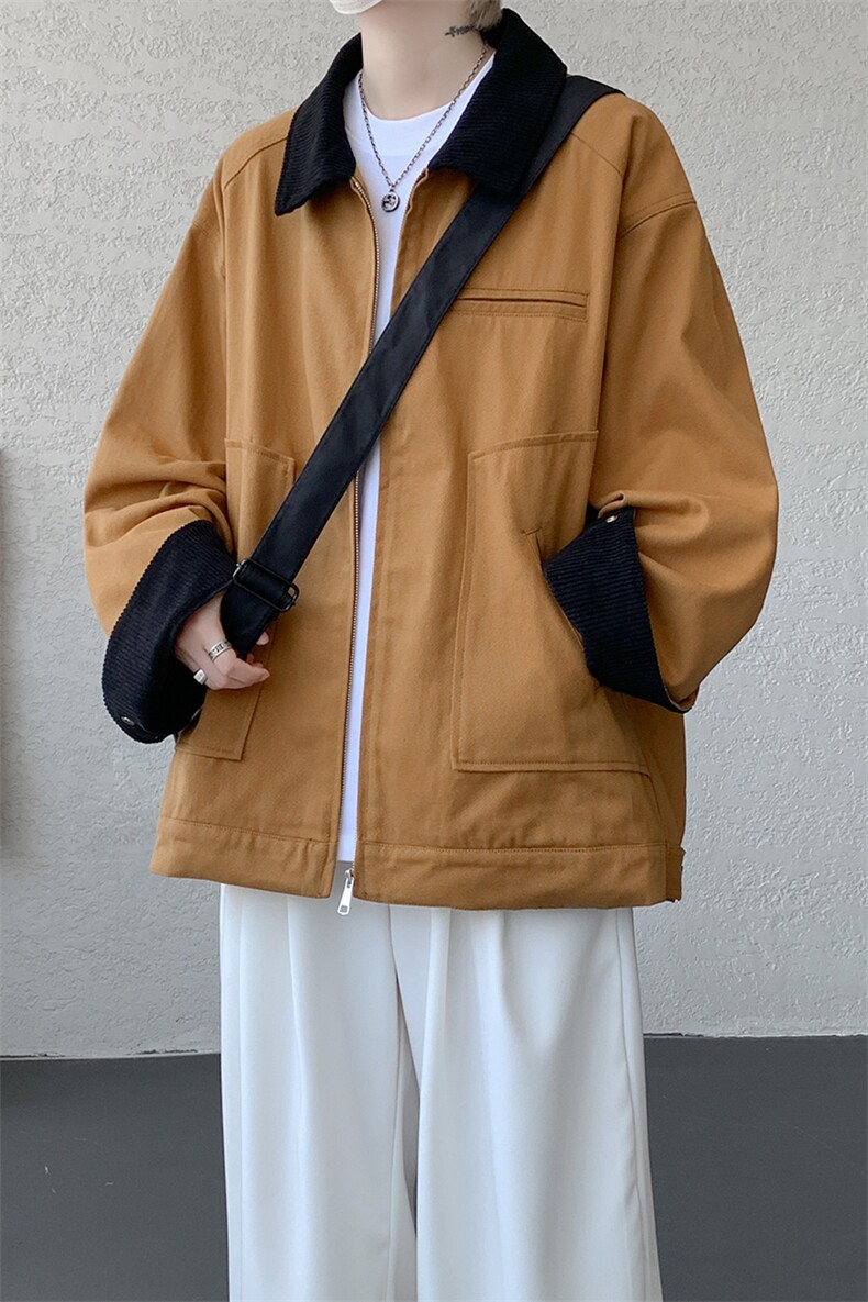 8XL-M明星同款工装猎装夹克哈灵顿外套男底特律衬衫秋季JK1325P88,男装夹克,电商D206-1
