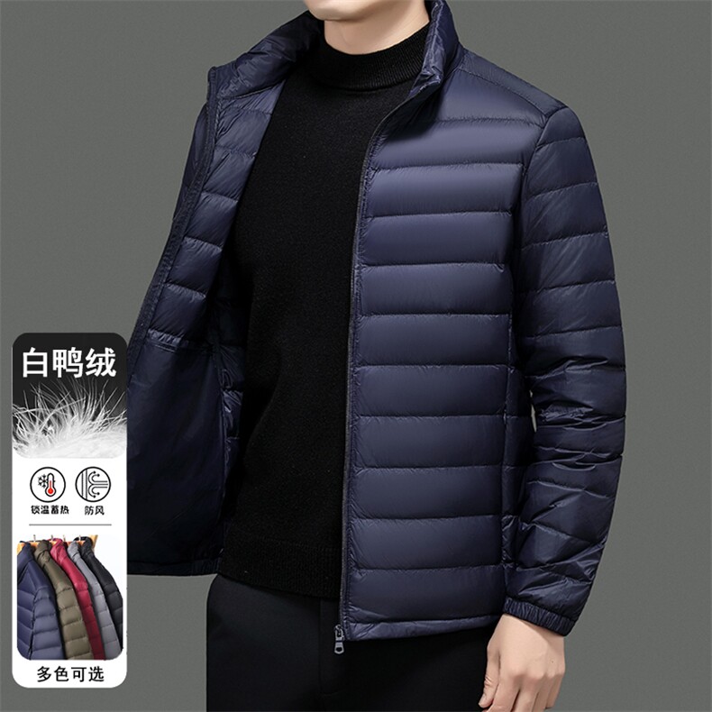 达标50绒轻薄羽绒服外套男立领冬季中青年男士休闲百搭YR911-P70，男装羽绒服，星座301D(原星座1004-8）