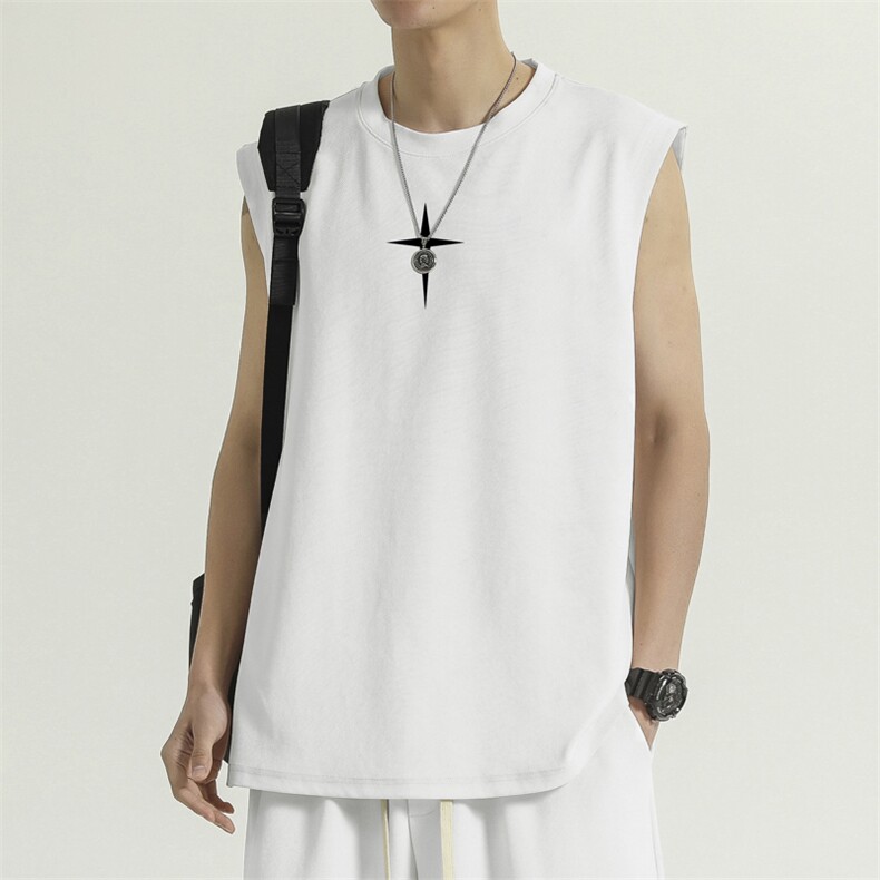 无袖背心夏季潮牌冰丝健身运动坎肩衣服短袖t恤TT386-特批-34,男装背心/马甲,星座718