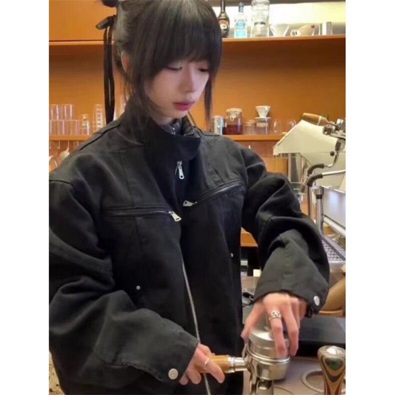 水洗立领夹克男女秋季美式拉链短款情侣工装休闲外套JK2101,男装夹克,星座1116A（原606A-3）