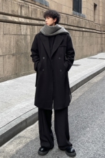 外景秋冬宽松毛呢大衣男潮帅气风衣休闲外套MN99995/P100加棉P110，男装风衣，电商B316