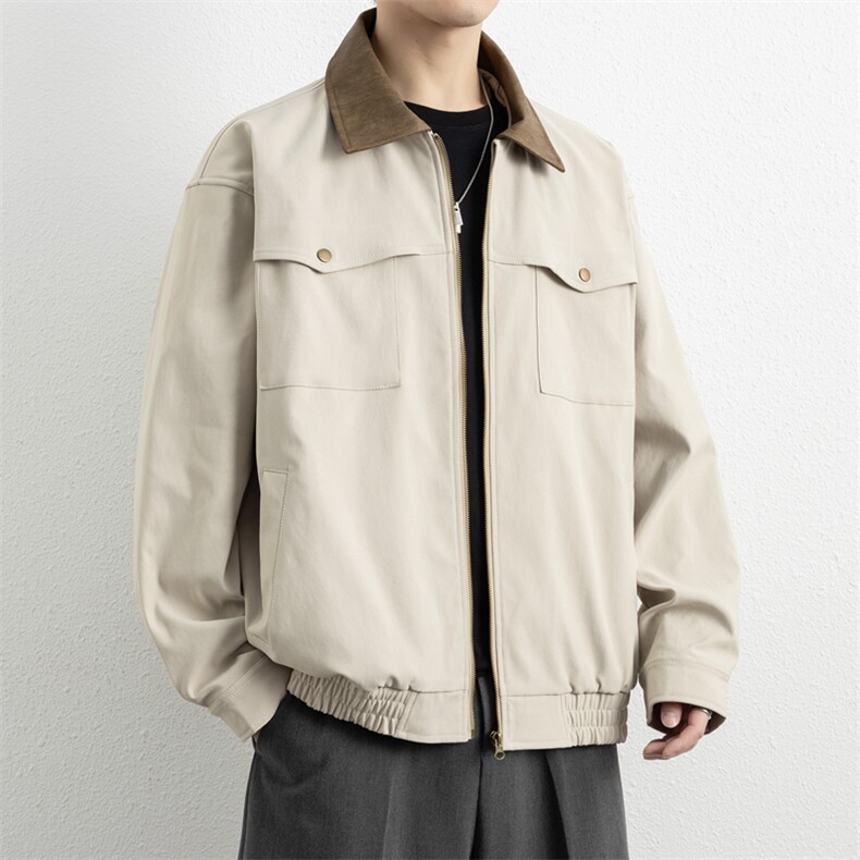 翻领夹克男春季简约宽松潮流百搭上衣服JK266-P73图片