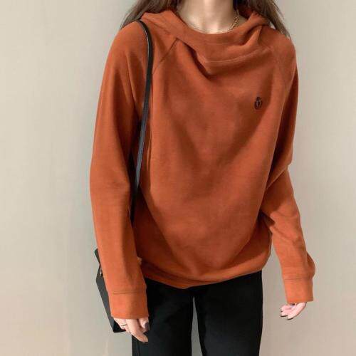 时尚宽松笑脸帽衫，女装，简单小珍