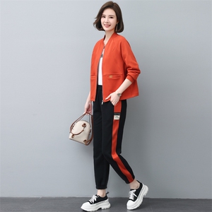 运动服套装女春秋2023年秋装新款时尚妈妈洋气卫衣秋季休闲两件套图片