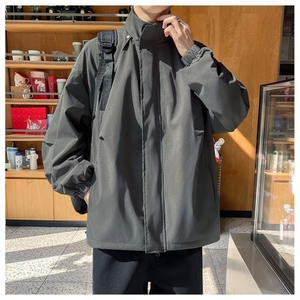 F620P58冲锋衣外套男春秋季美式潮牌青少年男生休闲宽松工装夹克图片