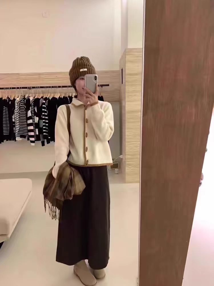 女士秋冬简约时尚加厚开衫羊毛,女装羊毛衫,冀清阳荣