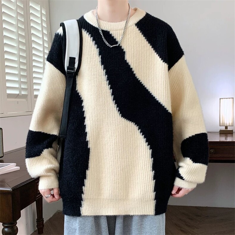 1506-1/MA3801高品质/P59圆领毛衣针织衫男潮牌帅气秋冬季打底图片
