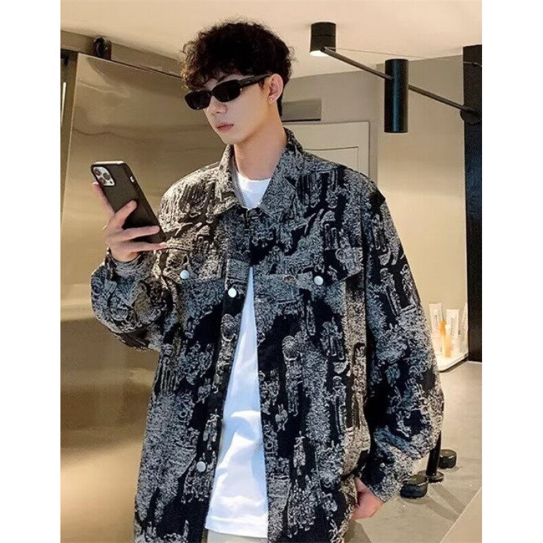 牛仔外套男士秋季ins港风休闲工装夹克春秋款痞帅上衣服J346,男装夹克,星座1116A（原606A-3）
