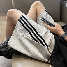 INS夏季新款冰丝条纹百搭速干宽松五分裤B315-K24185-特p25控48，男装牛仔裤，电商B315