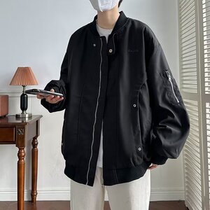 A930-P62 美式简约飞行员夹克男春秋季复古潮牌机能宽松棒球服图片