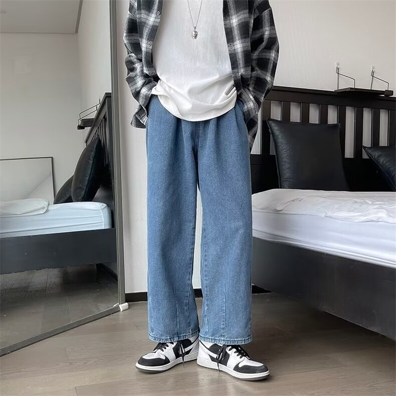 牛仔裤男秋季宽松直筒长裤ins潮SY01P40,男装牛仔裤,星座1116-2