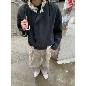 现货 自制 设计拼接小众夹克外套潮上衣男图片