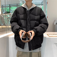 2025新款秋冬季休闲百搭工装羽绒棉服男士宽松棒球服立领外套男装，男装棉衣，星座516A