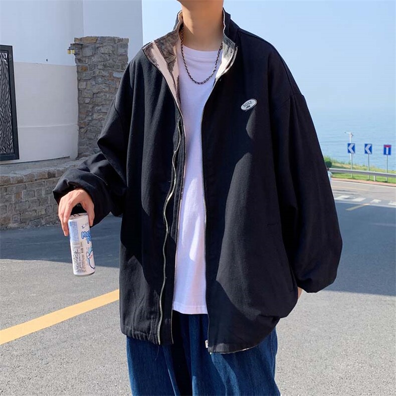港风两面穿外套女春秋炸街宽松学生百搭休闲棒球服ins潮JK022-P48,男装夹克,星座308B-1