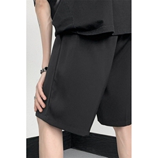 大码薄款黑色休闲5分西装短裤男款冰丝夏季裤子4分四五分西裤美式，男装西裤，星座1210-1