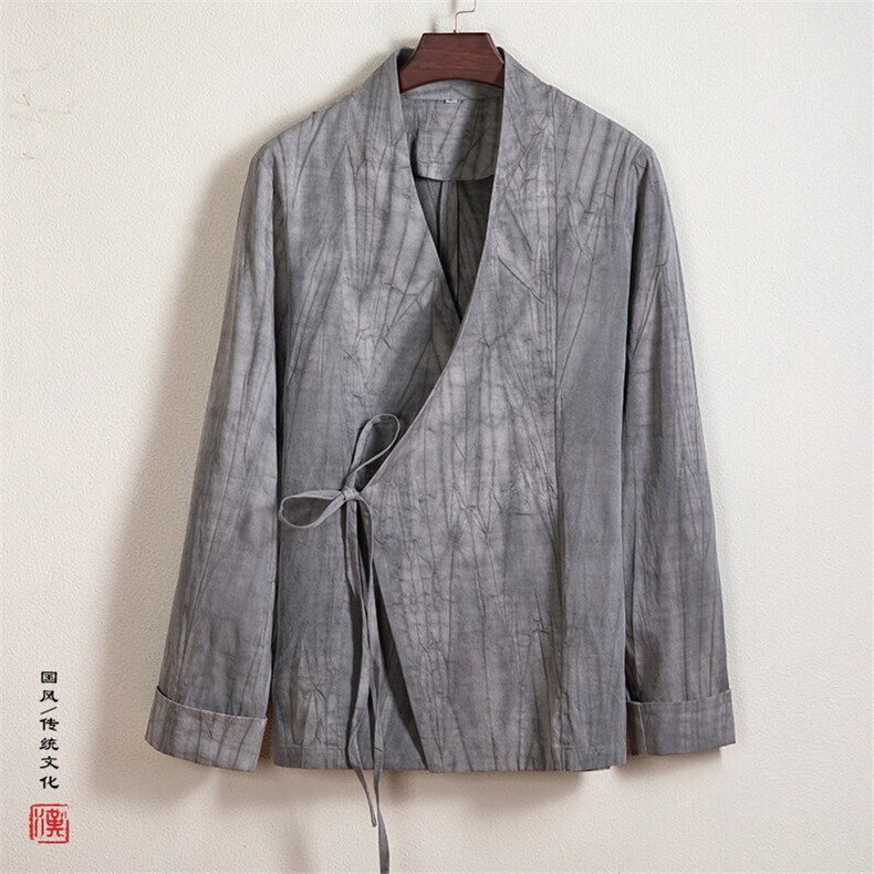 春装新款风男装改良汉服男士外套C236P80图片