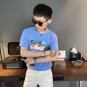 312A-1111-P35 新款社会小伙短袖T恤宽松男士潮流半袖体恤B图片
