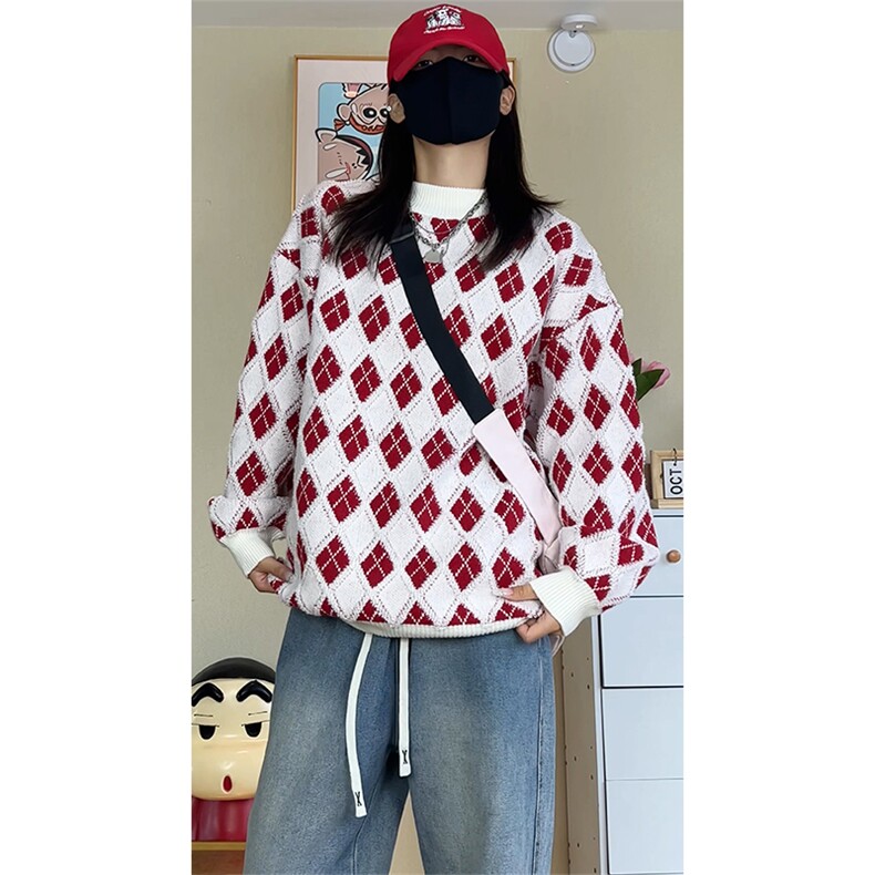 秋季新款套头毛衣男宽松休闲百搭高级感长袖针织衫ZB7149-特价P58图片