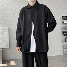 升级面料做工门禁不规则垫肩小众高质大码衬衫CS1105-P65控98，男装衬衫，电商A059