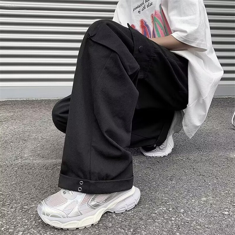 2024春款男工装裤大口袋织带直筒宽松休闲长裤h268P55,男装休闲裤,星座1013-1
