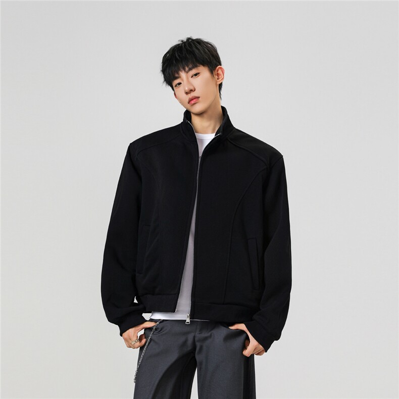 秋冬新款400克重磅立领拼接卫衣WY953-P55K控88,男装卫衣,电商A072