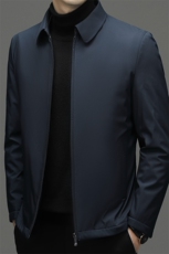 冬季新款羽绒服男2023年中年宽松免烫翻领上衣加厚保暖白鸭绒外套，男装羽绒服，电商B212（原钱塘6029）