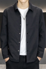 新款男士夹克翻领上衣秋季纯色百搭休闲外套N2588-P115，男装夹克，星座310B-3