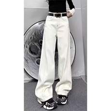 高级感加绒弹力直筒牛仔裤女冬季垂感显瘦阔腿休闲拖地裤KS671，男装牛仔裤，星座1116A（原606A-3）