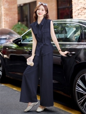 时尚套装女2025夏新款高级感气质轻熟风洋气马甲休闲阔腿裤两件套，女装套装/套裙，难舍钰依