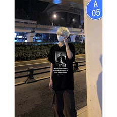 美式复古vintage印花短袖夏季男女圆领宽松休闲纯棉半袖T恤，男装T恤，星座310A-4