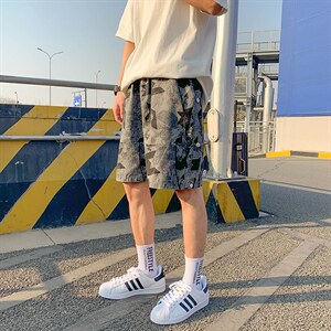 现货港风男装夏季迷彩直筒休闲短裤D201-DM27-P40,男装牛仔裤,电商D321-1