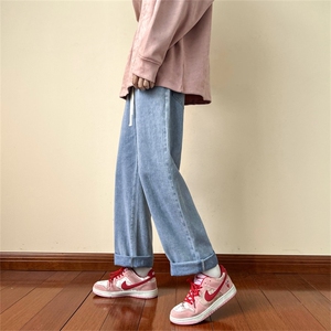 牛仔裤男宽松直筒休闲长裤阔腿美式复古高街裤子  A080-9291-P35图片