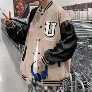 秋季新款美式街头棒球服夹克男潮牌宽松休闲情侣外套 W3040-P68图片