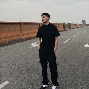 得物抖音高品质二开 珠地网眼透气面料纯色宽松短袖T恤翻领POLO衫图片