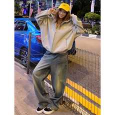 网图420克重磅印花开衫连帽情侣款卫衣外套男女秋季特P68，女装短外套，电商C306-1