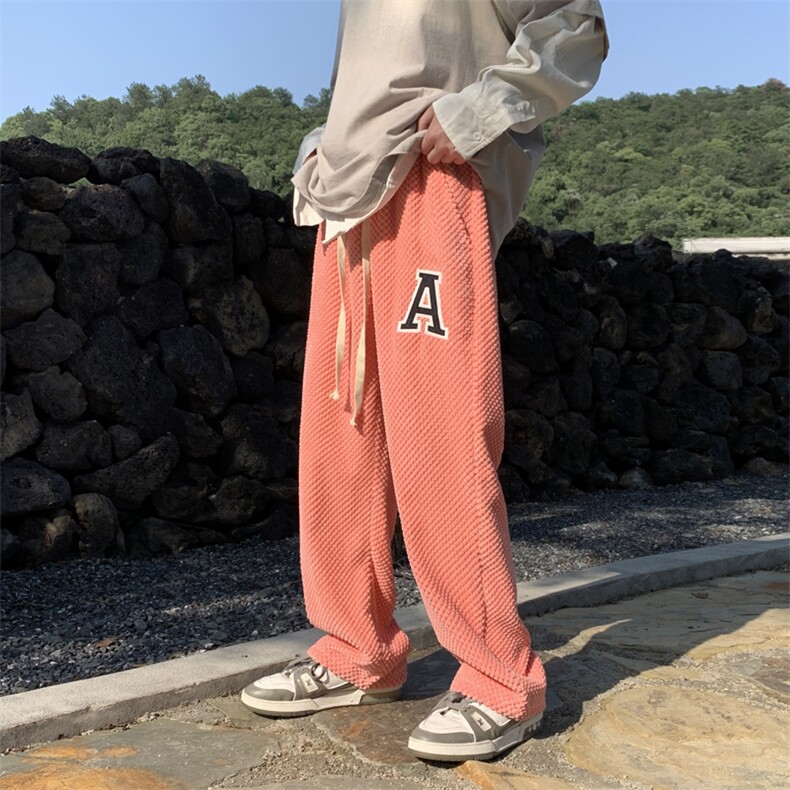 玉米粒灯芯绒男生休闲裤潮宽松束脚运动裤 227-2*C530*P50控68图片