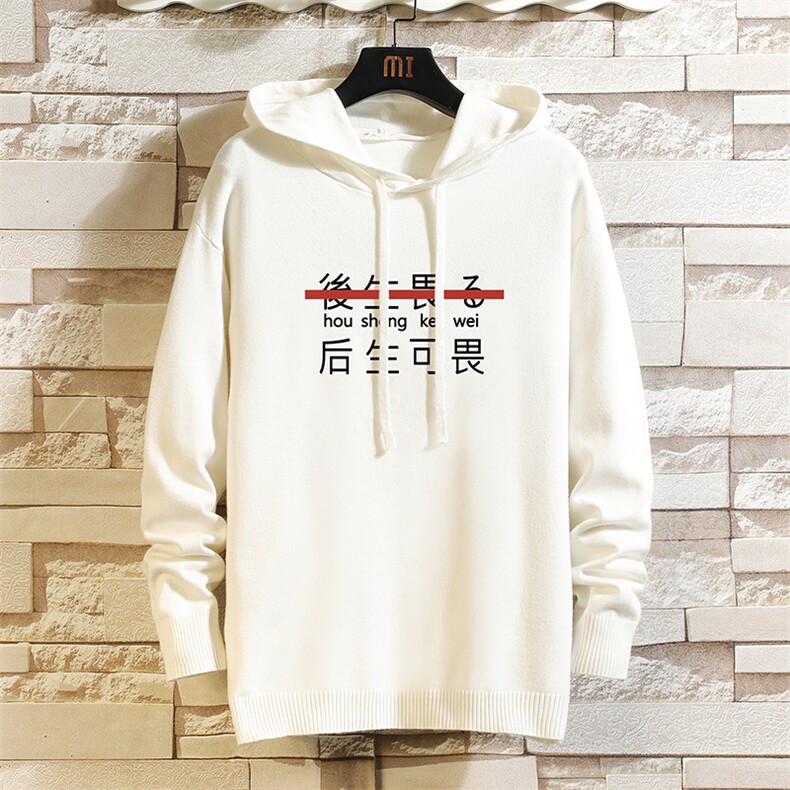 LM68028-P58 加绒款-P68 连帽毛衣男大码带帽针织衫男毛线衣 砖墙图片