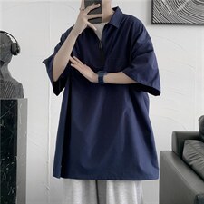 夏季工装衬衫男短袖衬衣港风宽松休闲衬衫 C203P35图片