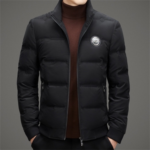 冬季白鸭绒加厚羽绒服短款中青年休闲立领保暖防寒潮服外套男装图片